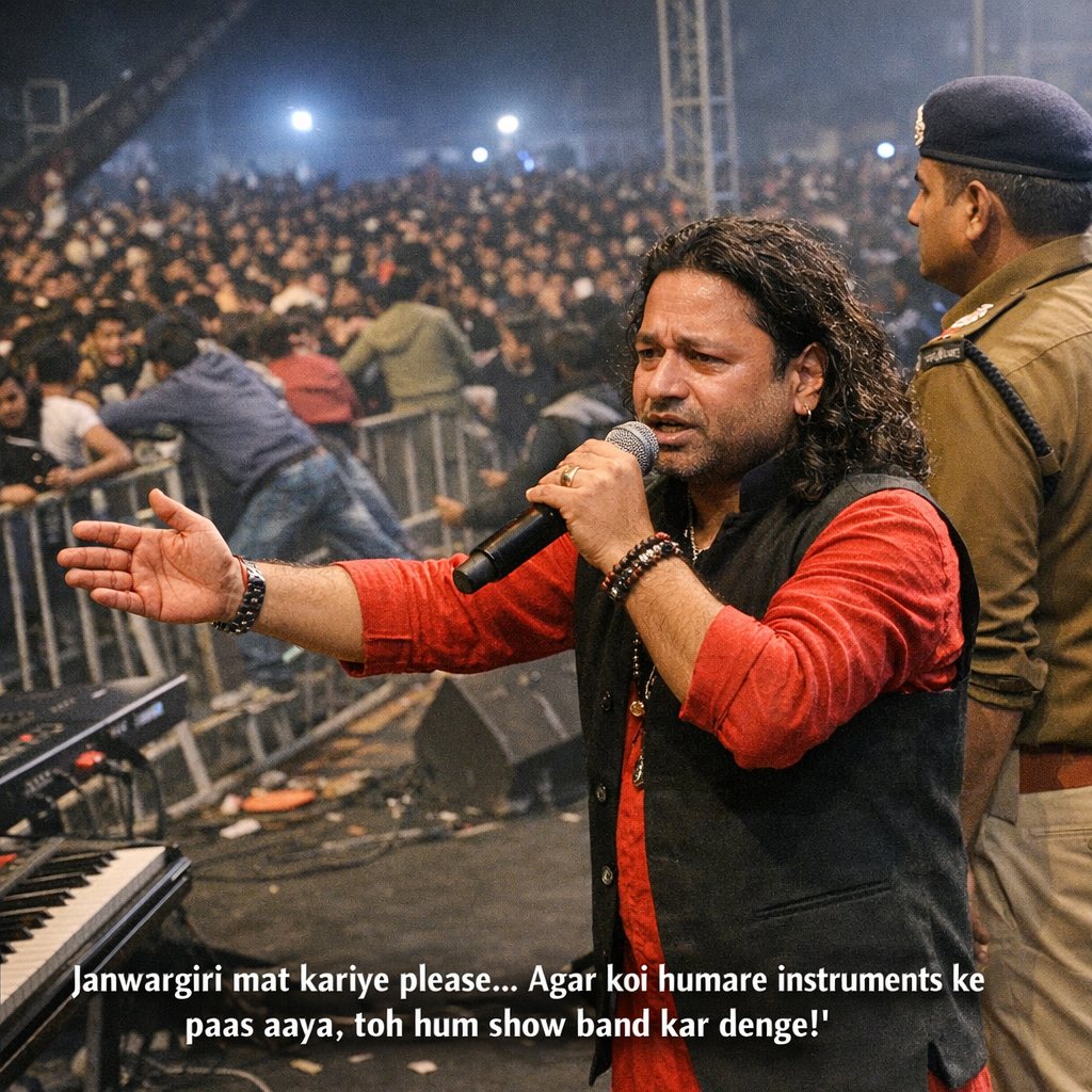 Kailash Kher Stops Gwalior Concert Midway: Singer Lashes Out at Unruly Crowd Breaching Stage Barricades