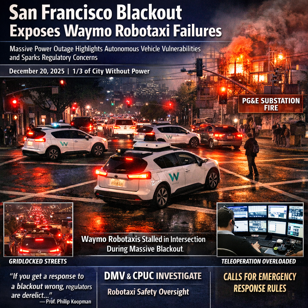 Waymo's San Francisco Robotaxi Outage Raises Critical Questions About Autonomous Vehicle Emergency Readiness and Regulatory Requirements