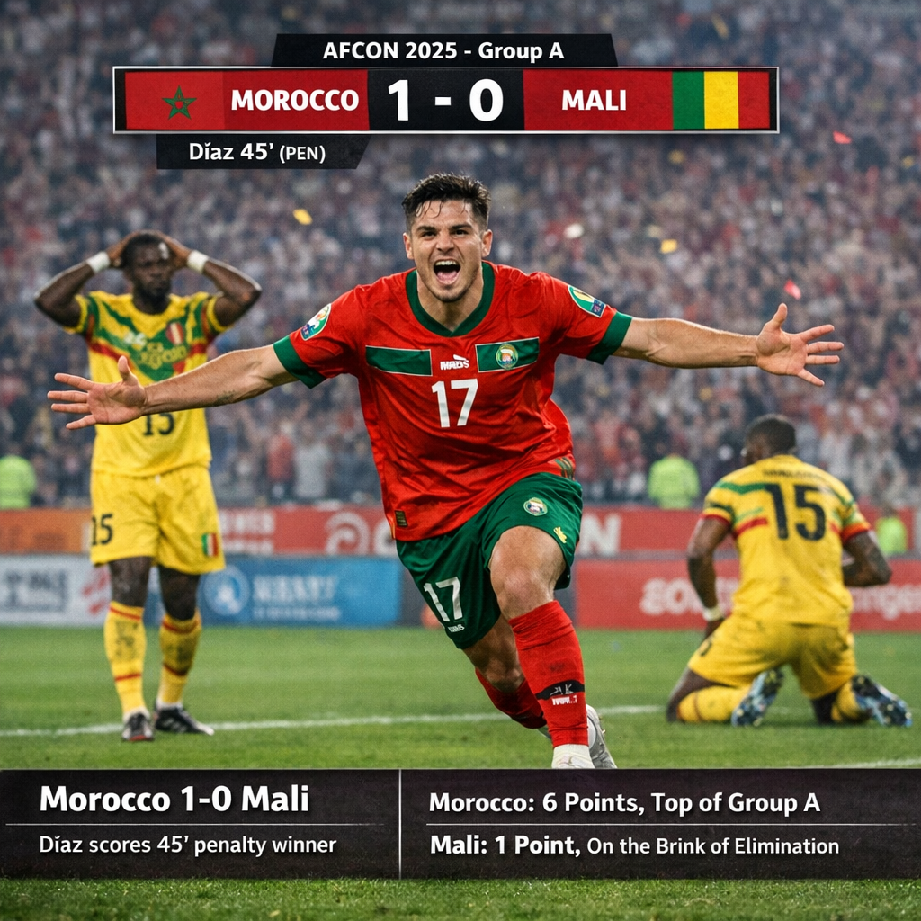 Morocco vs Mali AFCON 2025 Group A Match: Brahim Díaz Penalty Goal Powers Atlas Lions to 1-0 Victory